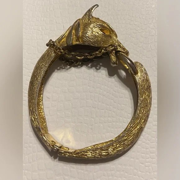 🐴 Vintage Equestrian Horse Bangle Bracelet #9275 - Picture 2 of 9